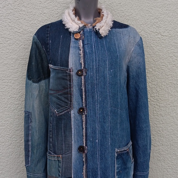 BASTARD DENIM VINTAGE UNISEX PATCHWORK LUXURY DENIM COAT/JACKET - Picture 4 of 16